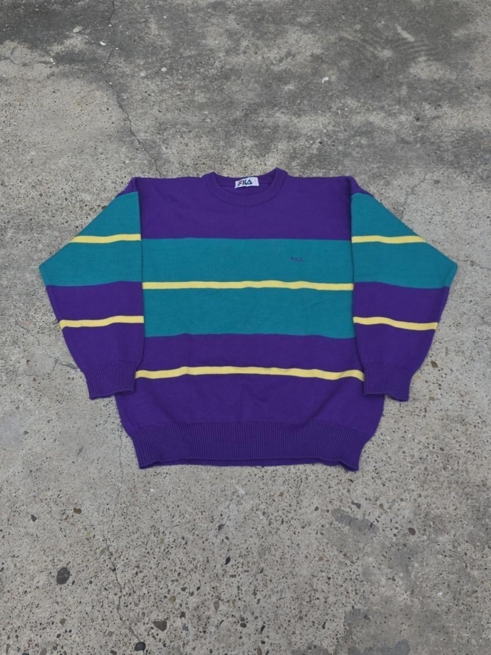 Vintage Fila Striped Knit Wool Sweater Size XXL Made In Italy Shipping time: 3